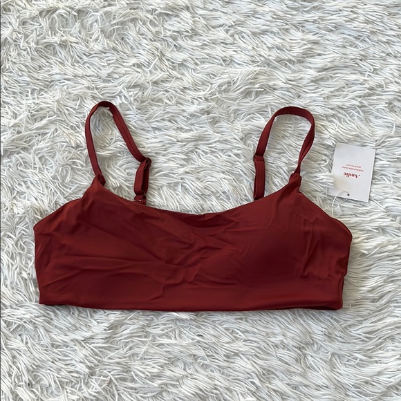 Andie Swim Women’s The Maui bikini top in truffle size Medium - Picture 2 of 10